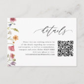 Fleur sauvage Floral QR Code Mariage Détails Carte (Devant)