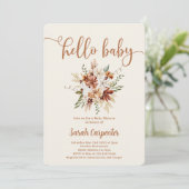 Fleur sauvage florale baby shower fille Invitation (Debout devant)