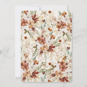 Fleur sauvage florale baby shower fille Invitation (Dos)