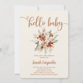 Fleur sauvage florale baby shower fille Invitation (Devant)