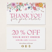 Fleur sauvage frais merci carte de réduction (Devant & derrière)