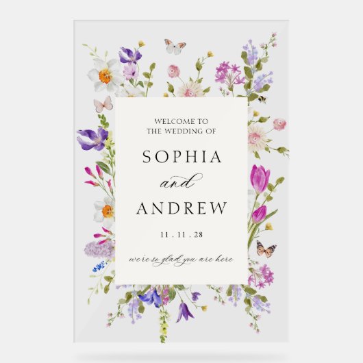 Fleur sauvage Frame Mariage Bienvenue (Recto)