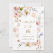 Fleur sauvage Garden 1er anniversaire Invitation (Devant)