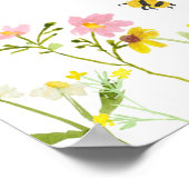 Fleur sauvage Garden Baby shower Affiche de bienve (Coin)