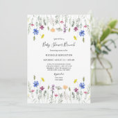 Fleur sauvage Garden Baby shower Brunch Invitation (Debout devant)