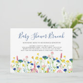 Fleur sauvage Garden Baby shower Brunch Invitation (Debout devant)