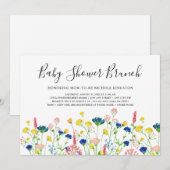 Fleur sauvage Garden Baby shower Brunch Invitation (Devant / Derrière)