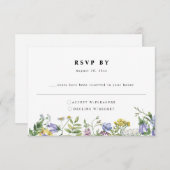 Fleur sauvage Garden Boho Wedding Carte RSVP (Devant / Derrière)