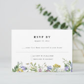 Fleur sauvage Garden Boho Wedding Carte RSVP (Debout devant)