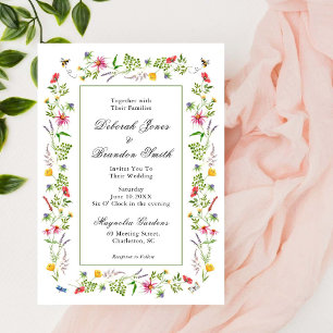 Fleur sauvage Garden Meadow Faire-part de mariage