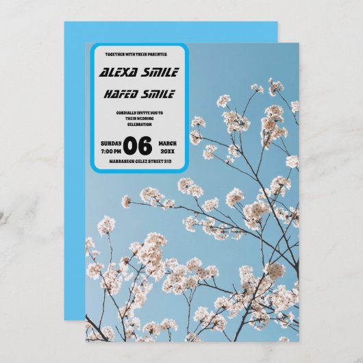 Fleur sauvage Gatefold Faire-part de mariage, Joli (Devant / Derrière)