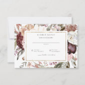 Fleur sauvage Gold Frame Mariage RSVP Réponse (Devant)