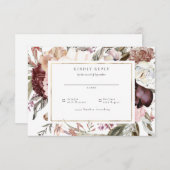 Fleur sauvage Gold Frame Mariage RSVP Réponse (Devant / Derrière)