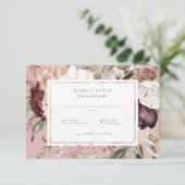 Fleur sauvage Gold Frame Mariage RSVP Réponse (Debout devant)
