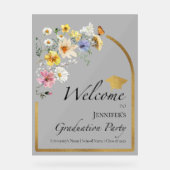 Fleur sauvage Graduation Party Affiche de bienvenu (Recto)