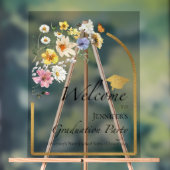 Fleur sauvage Graduation Party Affiche de bienvenu (Neutre)