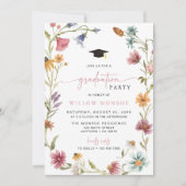 Fleur sauvage Graduation Party Invitation Girl Boh (Devant)