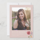 Fleur sauvage Graduation Party Invitation Girl Boh (Dos)