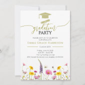 Fleur sauvage Graduation Party photo Invitation (Devant)