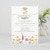 Fleur sauvage Graduation Party photo Invitation (Debout devant)