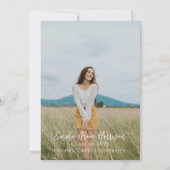 Fleur sauvage Graduation Party photo Invitation (Dos)