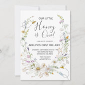 Fleur sauvage Honey Bee 1er Invitation anniversair (Devant)