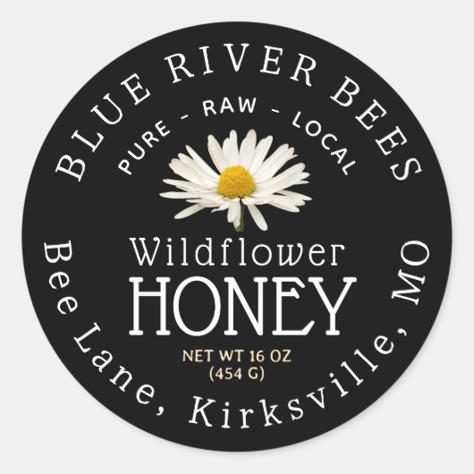 Fleur sauvage Honey Black Daisy Étiquette de produ (Devant)