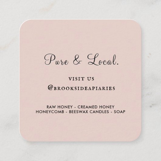 Fleur sauvage Honeycomb & Bee Apiary Carte de visi (Dos)