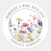 Fleur sauvage illustration autocollant de texte pe (Devant)