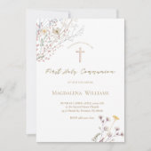fleur sauvage | Invitation à la première communion (Devant)