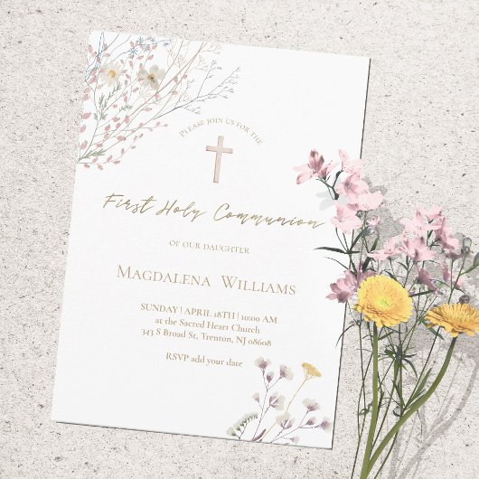 fleur sauvage | Invitation à la première communion