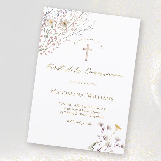 fleur sauvage | Invitation à la première communion