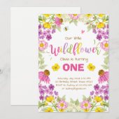 Fleur sauvage invitation anniversaire Floral Girl  (Devant / Derrière)