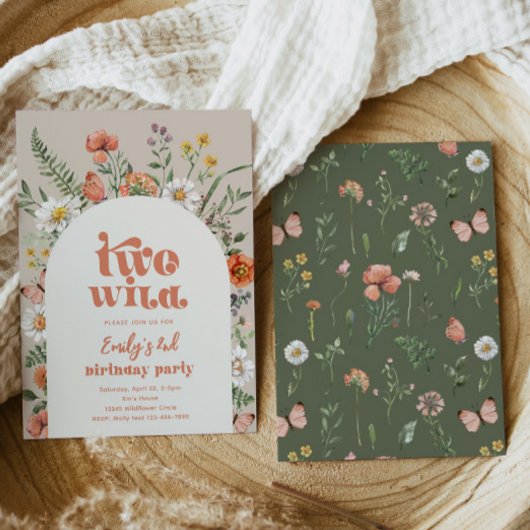 Fleur sauvage Invitation de fête d'anniversaire