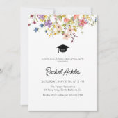 Fleur sauvage Invitation de la fête de graduation, (Devant)