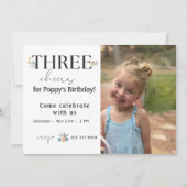 Fleur sauvage Invitation pour le troisième anniver (Devant)