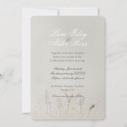 Fleur sauvage Jars Boho Faire-part de mariage (Devant)