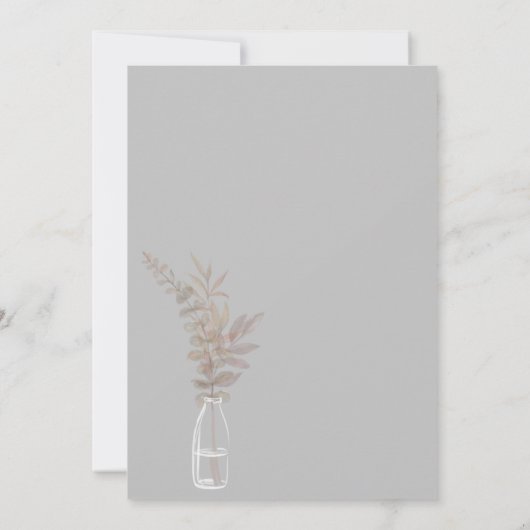 Fleur sauvage Jars Boho Faire-part de mariage (Dos)