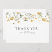 Fleur sauvage jaune Merci (Devant / Derrière)