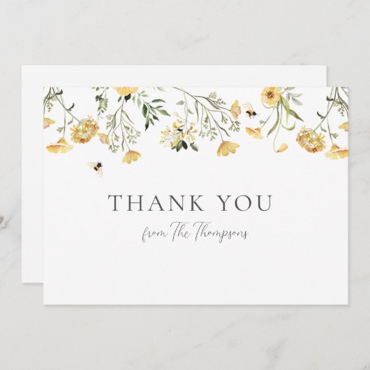 Fleur sauvage jaune Merci (Devant / Derrière)