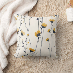 fleur sauvage jeté oreiller, coussin décoratif fle