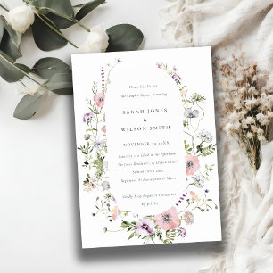 Fleur sauvage Lilac Rose Blush Couples Invitation 