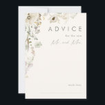 Fleur sauvage lunatique | Carte de conseil Mariage<br><div class="desc">Ce Fleur sauvage fantasque | La carte de conseil mariage ivoire est parfaite pour votre mariage boho simple et élégant. La verdure rustique et moderne, accompagnée de fleurs sauvages d'aquarelles minimalistes, vous fera vivre votre vision ! Ce design de jolies fleurs d'or, touches de sauge bohème vert et violet est...</div>