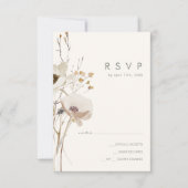 Fleur sauvage lunatique | Carte RSVP ivoire (Devant)