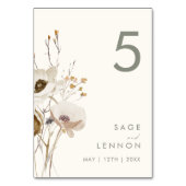 Fleur sauvage lunatique | Numéro de table ivoire (Dos)