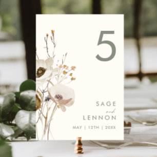 Fleur sauvage lunatique   Numéro de table ivoire