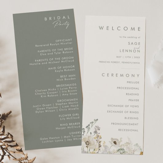 Fleur sauvage lunatique | Programme de mariage ivo