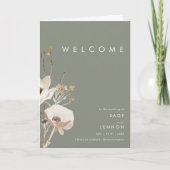 Fleur sauvage lunatique | Programme de mariage pli (Devant)