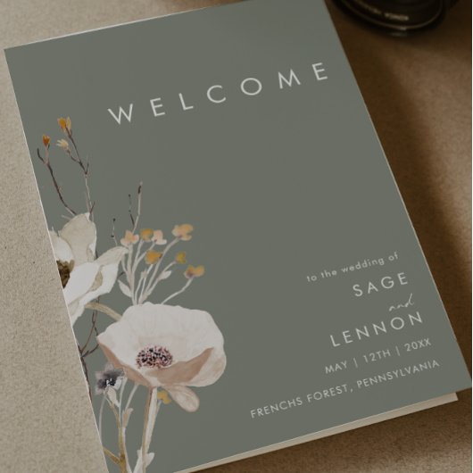 Fleur sauvage lunatique | Programme de mariage pli