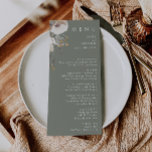 Fleur sauvage lunatique | Sage Green Dîner Mariage<br><div class="desc">Ce Fleur sauvage fantasque | Sage Green menu de dîner mariage est parfait pour votre mariage boho simple et élégant. Les fleurs sauvages minimalistes d'aquarelle vous feront vivre votre vision ! Le design de jolies fleurs blanches et dorées, avec des touches de violet et de jaune, complètera votre rêve de...</div>